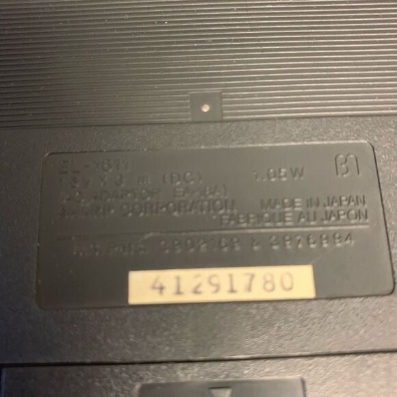 Sharp Elsi Mate EL-1611 Electronic Calculator With AC Adapter - Picture 5 of 7